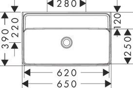 Раковина Hansgrohe Xanuia Q Compact 65х39 см без отверстия без перелива керамика SmartClean белый 61131450