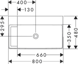 Раковина Hansgrohe Xelu Q 80х48 см полка слева без отверстий без перелива керамика SmartClean белый 61035450