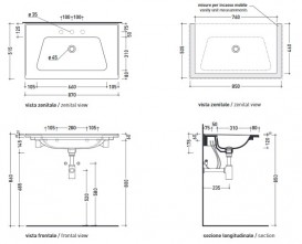 Раковина керамическая Flaminia Bloom BM85L