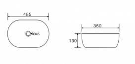 Раковина Koller Pool Round 485х350 мм на стільницю RN-0485-WB