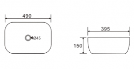 Раковина Koller Pool Round 490х395 мм на стільницю RN-0490-WB