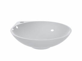 Раковина Miraggio Florence 46,6х40 см литий мармур білий глянцевий 0000197