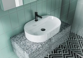 Раковина Miraggio France 60х40 см литой мрамор белый глянцевый 0000199