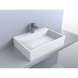 Раковина Miraggio Mares 600 см литой мрамор белый глянцевый 0000213