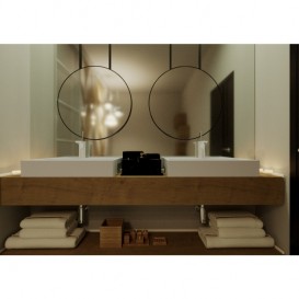 Раковина Miraggio Mares 600 см литий мармур білий глянцевий 0000213