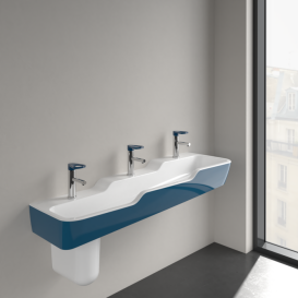 Раковина многоместная Villeroy & Boch O.Novo Kids 130х43 см сантехническая керамика синий океан 4A0813BC9A