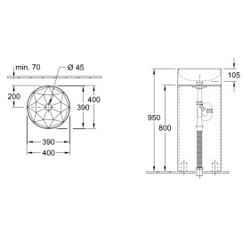 Раковина на п'єдесталі Villeroy & Boch Octagon 40х40 см TitanCeram мокко шкіра 417000PQ