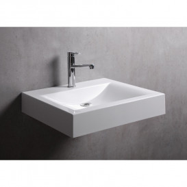 Раковина над пральною машиною Fancy Marble Lily 60х50 см штучний камінь білий матовий 6307103