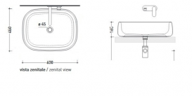Раковина для ванной накладная Flaminia коллекция Bonola белая BN60A