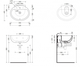 Раковина для ванной накладная Flaminia коллекция Dip белая DP481