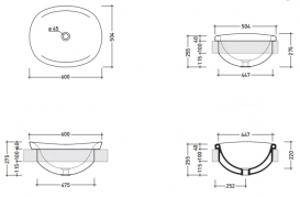Раковина для ванной накладная Flaminia коллекция IO белая IO4260