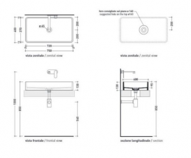Раковина для ванної накладна Flaminia колекція Miniwash біла MWL75