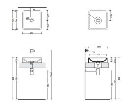 Раковина для ванної накладна Flaminia колекція Nile біла NL40A