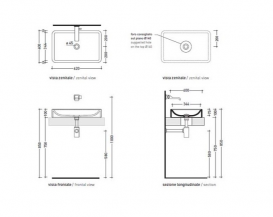 Раковина для ванної накладна Flaminia колекція Nile біла NL62A