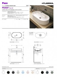 Раковина для ванної накладна Flaminia колекція Pass білий PS65AT