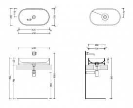 Раковина для ванної накладна Flaminia колекція Pass білий PS65AT