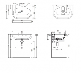 Раковина для ванной накладная Flaminia коллекция Pass белая PS72L