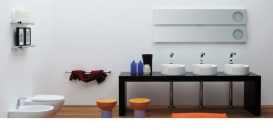 Раковина для ванной накладная Flaminia коллекция Roll белая RL44L