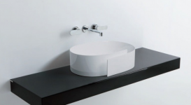 Раковина для ванной накладная Flaminia коллекция Roll белая RL56L