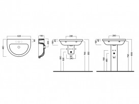 Раковина подвесная Hatria Erika Pro 62х46 см санфарфор белый YXJE01