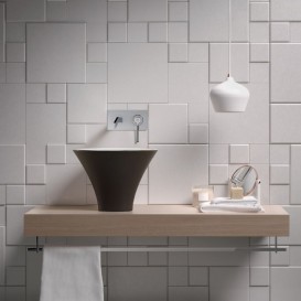 Раковина накладна Kerasan Deco Flute ø40 см санфарфор білий / бургундський матовий 480267