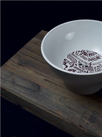 Раковина накладна Kerasan Deco Hurricane ø38 см санфарфор білий / сірий матовий 480366