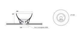 Раковина накладна Kerasan Deco Hurricane ø38 см санфарфор білий / білий матовий 480369