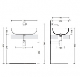 Раковина накладна на стільницю Flaminia Pass чорний матовий PS62C NERO MATT