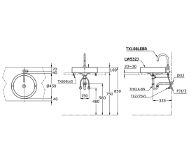 Раковина накладна TOTO кругла кераміка білий LW532J