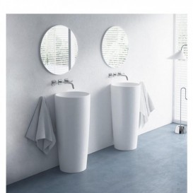 Раковина для ванної Marmorin Noemi Ø40 см для підлоги литий камінь білий 560 040 020 xx x