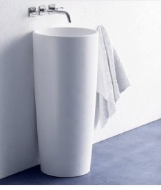 Раковина для ванної Marmorin Noemi Ø40 см для підлоги литий камінь білий 560 040 020 xx x