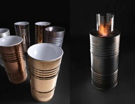 Раковина напольная Kerasan Artwork Barrel санфарфор белый/бронза 4742K87