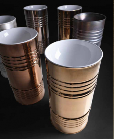 Раковина напольная Kerasan Artwork Barrel санфарфор белый/золото 474339