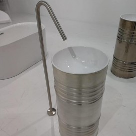 Раковина напольная Kerasan Artwork Barrel санфарфор белый/серебро 474386