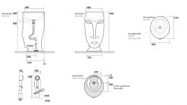 Раковина напольная Kerasan Artwork Moloco санфарфор белая 474001