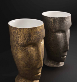 Раковина для підлоги Kerasan Artwork Moloco санфарфор білий / антична платина 474061