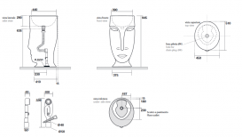 Раковина для підлоги Kerasan Artwork Moloco санфарфор білий / блакитний кобальт глянсовий 474078