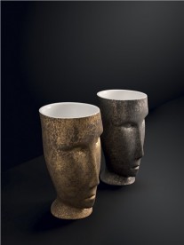 Раковина напольная Kerasan Artwork Moloco санфарфор белый/серебро 474086