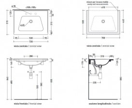 Раковина підвісна FLAMINIA BLOOM BM70L