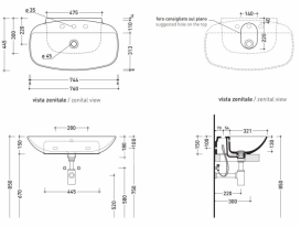 Раковина підвісна Flaminia Nuda ND75PR