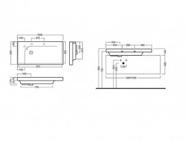 Раковина подвесная Hatria Grandangolo 100 см санфарфор белый YXF701