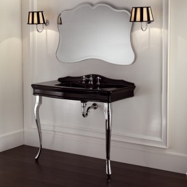 Раковина подвесная с консолью Kerasan Retro черная 1049К4