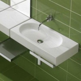 Раковина підвісна/вбудована Hatria Area 90.5х35.2 см чаша зліва санфарфор білий Y0UE01