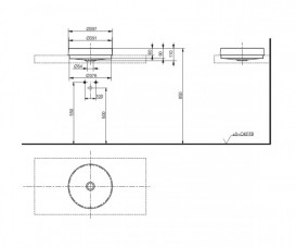 Раковина напіввбудована TOTO Luminist кругла з підсвічуванням LED білий MRZ740-BPA1