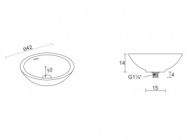 Раковина Riho Avella Ø42 см искусственный камень белый матовый F7AN6042421114