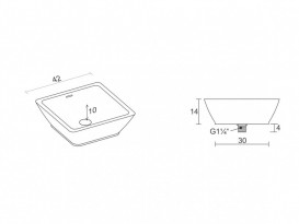 Раковина Riho Avella 42х42 см искусственный камень белый матовый F7AN6042421110