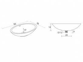 Раковина Riho Avella 58х36 см искусственный камень белый матовый F7AN6058361110