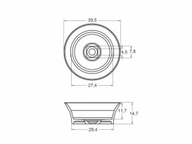 Раковина Riho Barca Ø39,5 см искусственный камень белый матовый F70022