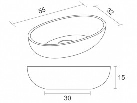 Раковина Riho Escala 55х32 см искусственный камень белый матовый F70104