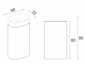 Раковина Riho Essence Column 48х32 см напольная искусственный камень белый матовый F70103